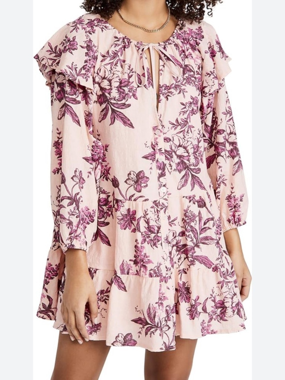 Free People Sun Baked Swing Dress Peach Combo